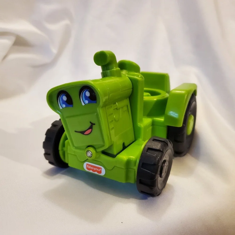 Fisher Price Little People Helpful Harvest Tractor‎ Mattel Green Movable